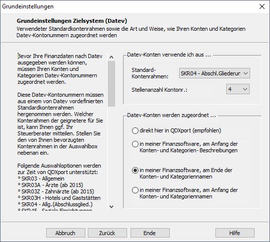 Grundeinstellungen - Zielsystem